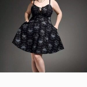 Torrid Nightfall Corset Mini Dress With Moth Print Sz 1 (14/16)